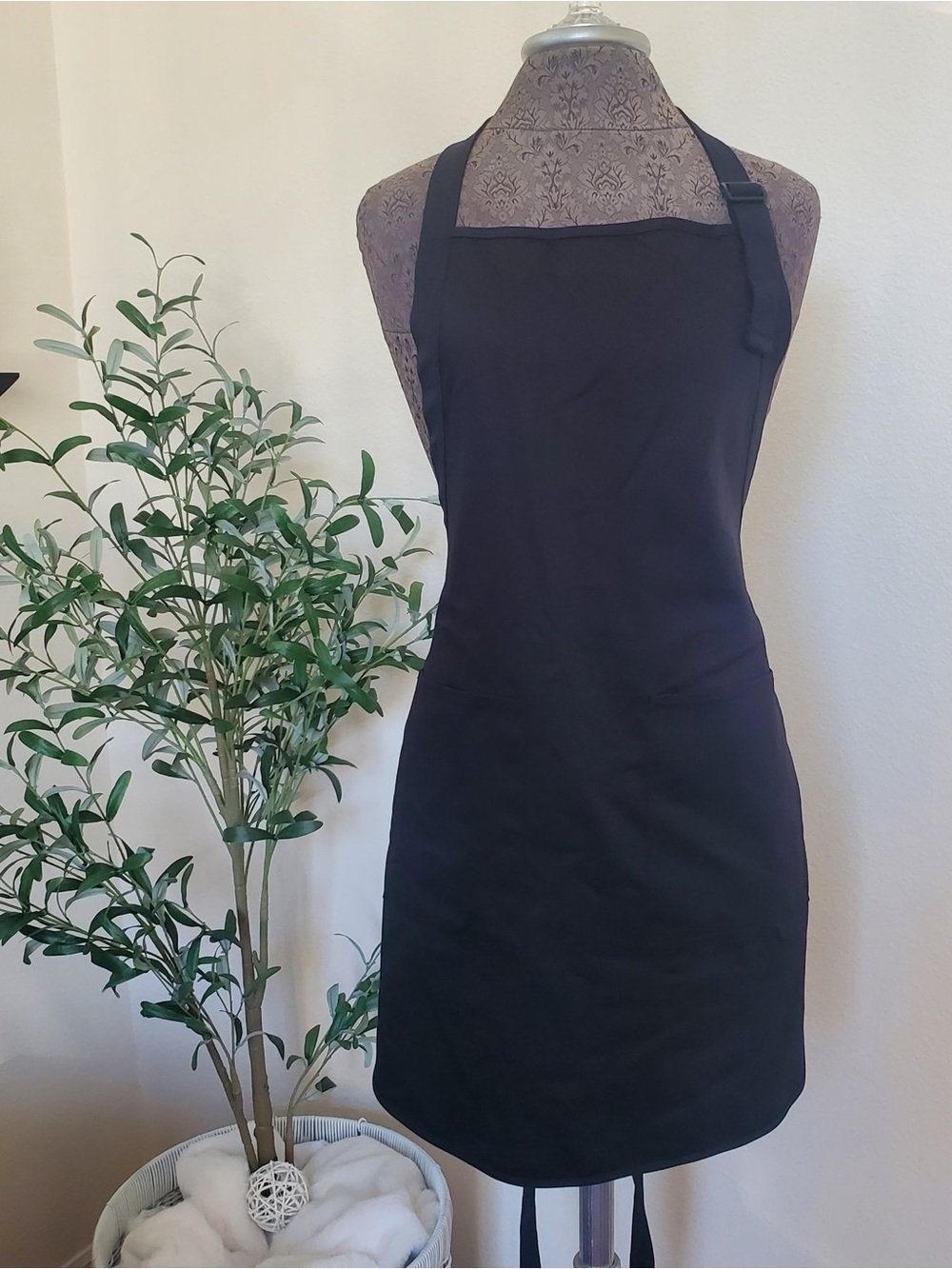 Port Authority Black Kitchen Apron with Adjustable Neck Strap